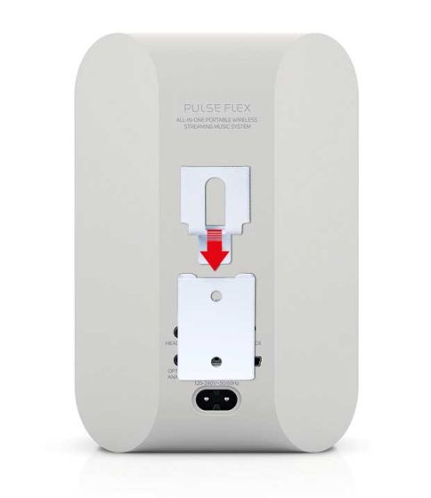 Witte portable muurbeugel voor Bluesound Pulse Flex