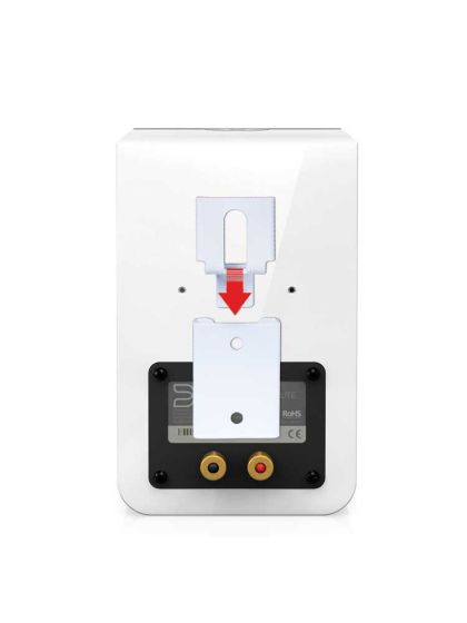 Witte portable muurbeugel voor Bluesound Duo