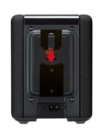 Zwarte portable muurbeugel voor Yamaha MusicCast WX 010