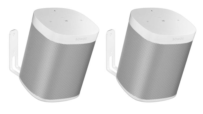 Set van twee muurbeugels voor Sonos One wit 20 graden