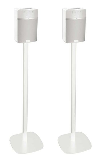 Set van twee witte speakerstandaards met Bose SoundTouch 10