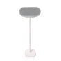 Witte speakerstandaard met Denon Home 600