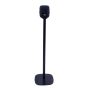 Zwarte speakerstandaard met Apple HomePod