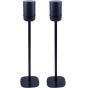 Zwarte speakerstandaard met Apple HomePod