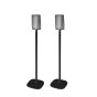 Set van twee zwarte speakerstandaards met Denon HEOS 1