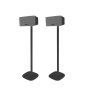 Enkele zwarte speakerstandaard met Sonos Play 3