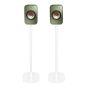 Enkele witte speakerstandaard met KEF LSX