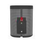 Zwarte portable muurbeugel voor Sonos Play 1 in achteraanzicht close-up