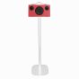 Witte speakerstandaard met Audio Pro T3/C3