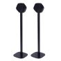 Set van twee zwarte speakerstandaards met B&O BeoPlay S3 detailfoto