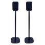 Set van twee zwarte speakerstandaards met Bluesound Pulse Flex