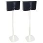 Set van twee witte speakerstandaards met Bose SoundTouch 20