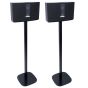 Set van twee zwarte speakerstandaards met Bose SoundTouch 20