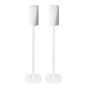 Set van twee witte speakerstandaards met Denon HEOS 3