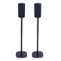 Set van twee zwarte speakerstandaards met Denon HEOS 3