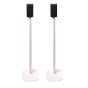 Set van twee witte speakerstandaards met Hisense AX5125H