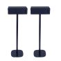 Set van twee zwarte speakerstandaards met Ikea Symfonisk horizontaal