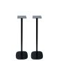 Enkele zwarte speakerstandaard met KEF LS50
