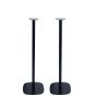 Enkele zwarte speakerstandaard met Loewe Klang MR1