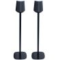 Set van twee zwarte speakerstandaards met Loewe Klang MR1