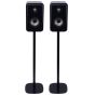 Set van twee zwarte speakerstandaards met Polk Signature S15e