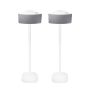 Set van twee witte speakerstandaards met Samsung M3 WAM351