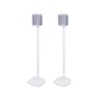 Set van twee witte speakerstandaards met Sonos Play 1