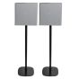 Set van twee zwarte speakerstandaards met Sony BRAVIA Theatre Quad