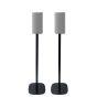 Set van twee zwarte speakerstandaards met Sony HT-A9
