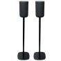 Set van twee zwarte speakerstandaards met Sony SA-RS5 speakers