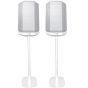 Set van twee witte speakerstandaards met Teufel Holist M