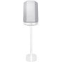 Witte speakerstandaard met Teufel Holist M