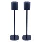 Set van twee zwarte speakerstandaards met Yamaha MusicCast 20