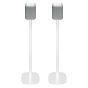 Set van twee witte speakerstandaards met Yamaha WX-010 MusicCast
