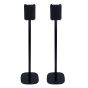 Set van twee zwarte speakerstandaards met Yamaha WX-010 MusicCast