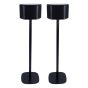 Set van twee zwarte speakerstandaards met Yamaha WX-030 MusicCast