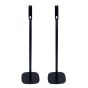 Set van twee zwarte speakerstandaards met Yamaha WX-030 MusicCast detailfoto