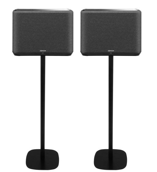 Set van twee speakerstandaards met Denon Home 350 zwart set