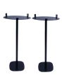 Set van twee zwarte speakerstandaards met Yamaha MusicCast 50 set extra aanzicht