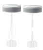 Set van twee witte speakerstandaards met Yamaha MusicCast 50