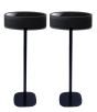 Set van twee zwarte speakerstandaards met Yamaha MusicCast 50 set