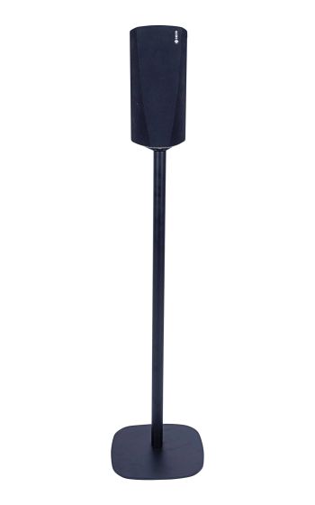 Zwarte speakerstandaard met Denon HEOS 3