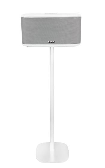 Witte speakerstandaard met Riva Festival