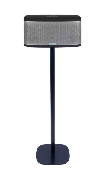 Zwarte speakerstandaard met Riva Stadium