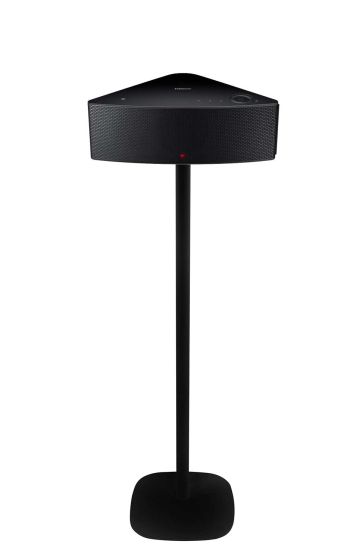 Zwarte speakerstandaard met Samsung M5 WAM550