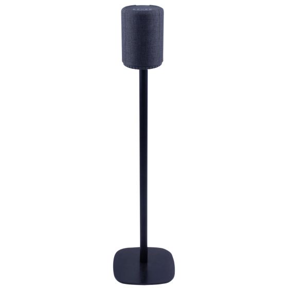 Zwarte speakerstandaard met Audio Pro A10