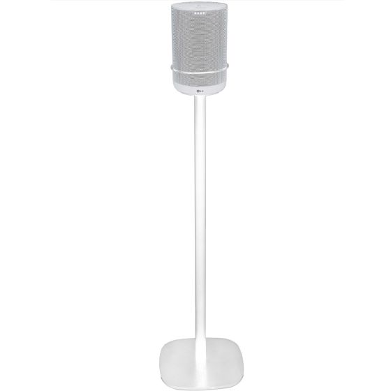 Witte speakerstandaard met Apple HomePod