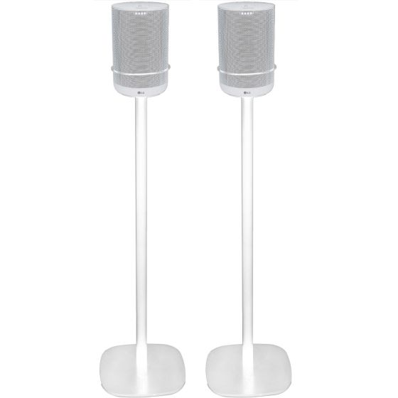 Witte speakerstandaard met LG WK7