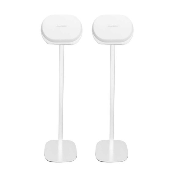 Witte speakerstandaard met Harman Kardon Omni 20