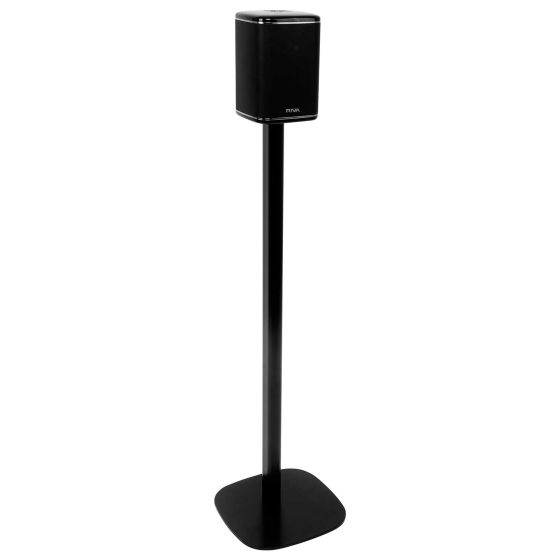 Zwarte speakerstandaard met Riva Arena